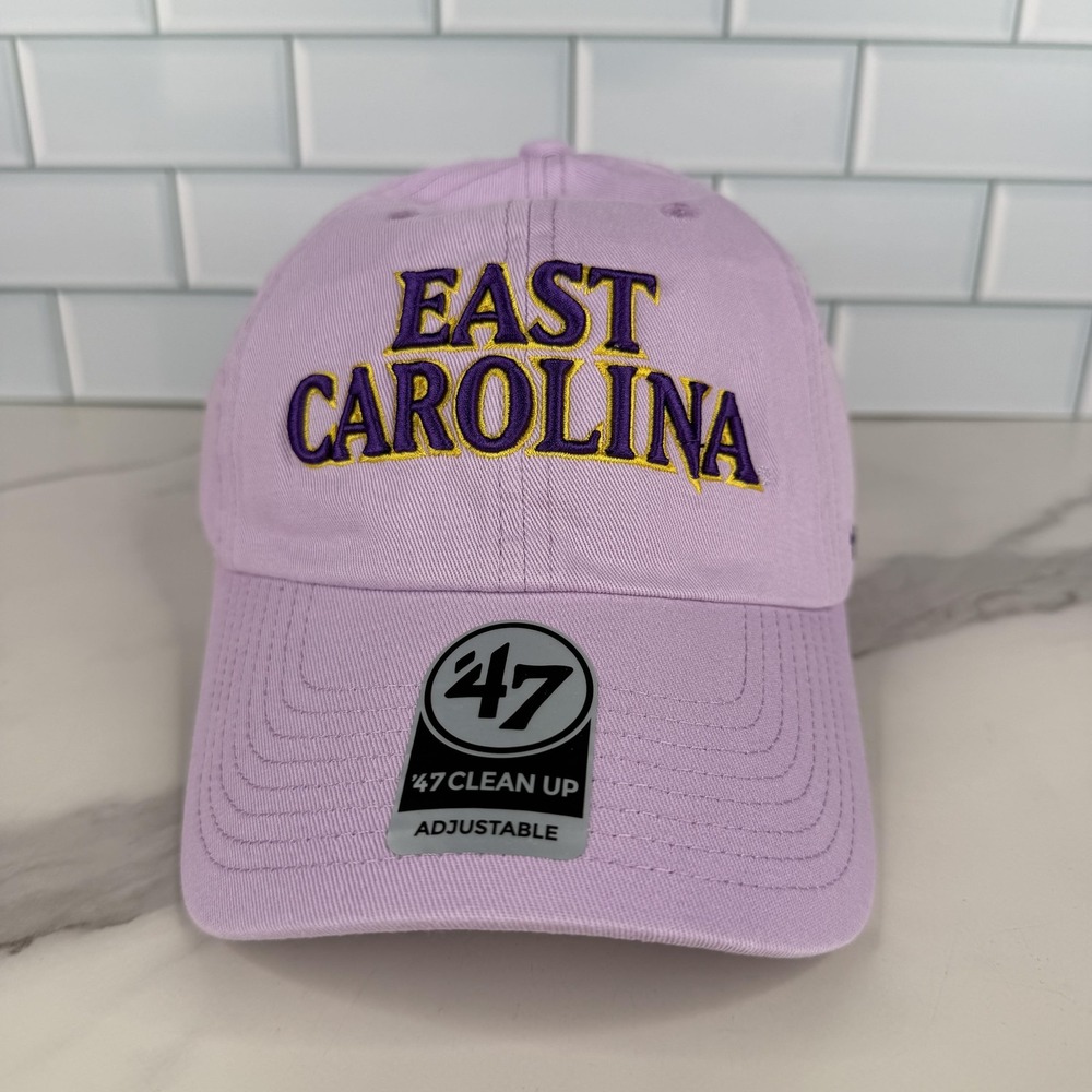East Carolina Pirates Hat Cap Strap Back Mens One Size Purple 47 Clean Up